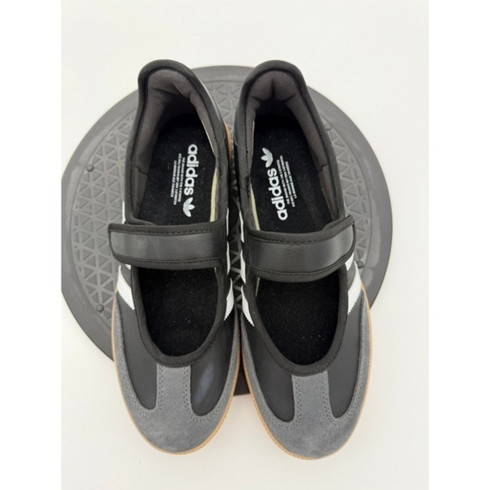 adidas Black Gray White Mary Jane Strap Flats